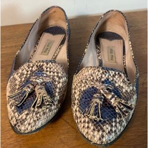 Miu Miu blue snake leather flats 💖🤩